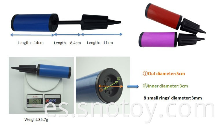 Nueva bomba de masa colorida de dos funciones bomba manual para bolas